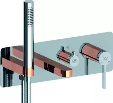 Смеситель для ванны с душем GPD Gildo Colored MKA165-K-R, хром, розовое золото