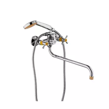 Смеситель для ванны с душем PLStart PL2218-9 желтый, хром