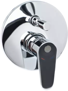 Смеситель для ванны с душем STWORKI Нарвик NR-02cr С ВНУТРЕННЕЙ ЧАСТЬЮ, встраиваемый, однорычажный, латунь, настенный, российский