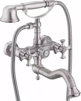 Смеситель для ванны с душем ZorG Antic A 7000W-SL двухрычажный лейка в комплекте