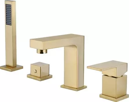 Смеситель на борт ванны ABBER Daheim AF8213G, матовое золото