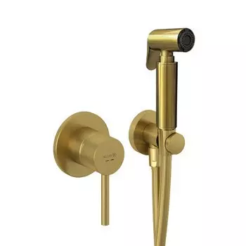 Смеситель с гигиеническим душем Kludi Bozz 38998N076 брашированное золото