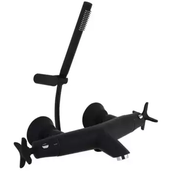 Смеситель термостатический для ванны с душевым комплектом ADAGIO 913901DNM чёрный