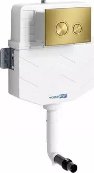 Смывной бачок скрытого монтажа WasserKRAFT Aller 10TLT.031.ME.MG01 с клавишей смыва золото матовое
