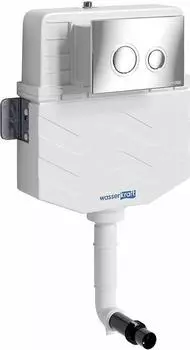 Смывной бачок скрытого монтажа WasserKRAFT Aller 10TLT.031.ME.CH01 с клавишей смыва хром