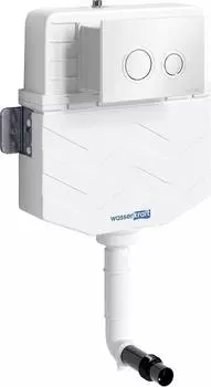 Смывной бачок скрытого монтажа WasserKRAFT Aller 10TLT.031.ME.WH01 с белой клавишей смыва