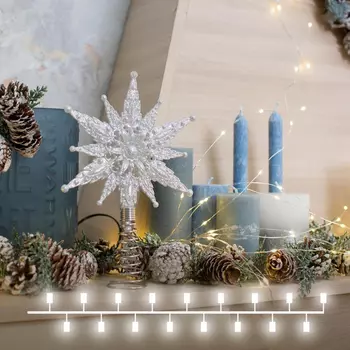 Светодиодная гирлянда Eurosvet Нить Роса 3хАА 400-006 теплый белый