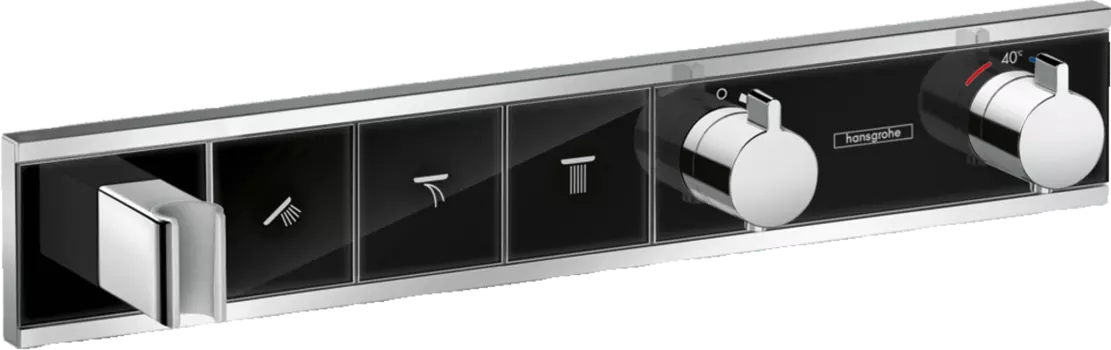 Термостат для душа Hansgrohe RainSelect 15356600, чёрный, хром