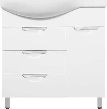 Тумба для комплекта Style Line Жасмин 82 R белая с бельевой корзиной