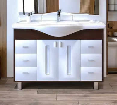 Тумба для ванной Бриклаер Бали 4627125411892 венге, белый