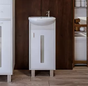 Тумба для ванной Бриклаер Бали 4627125412080 светлая лиственница, белый