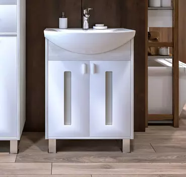 Тумба для ванной Бриклаер Бали 4627125412097 светлая лиственница, белый