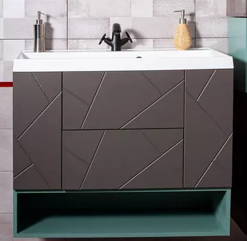 Тумба для ванной Бриклаер Кристалл 4627125414541 графит, ясень