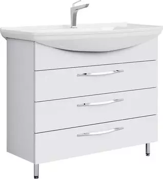 Тумба под раковину 102 см белая 3 ящика Aqwella Аллегро Agr.01.10/3
