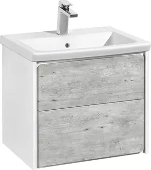 Тумба под раковину 60 см Roca Ronda ZRU9303002 бетон/белый глянец