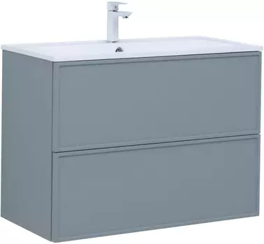 Тумба под раковину Aquanet Арт 90 00313276 зеленый, серый