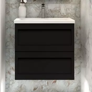 Тумба под раковину Art&Max Platino 58 AM-Platino-580-2C-SO-NM, черный матовый