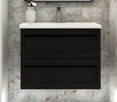 Тумба под раковину Art&Max Platino 75 AM-Platino-750-2C-SO-NM, черный матовый
