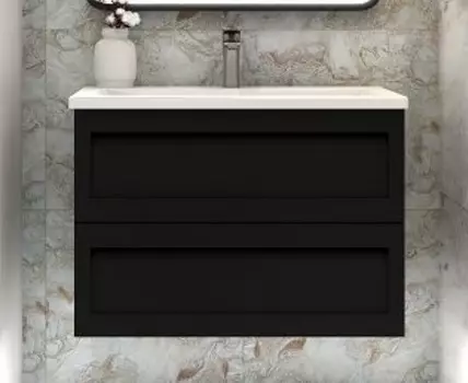 Тумба под раковину Art&Max Platino 90 AM-Platino-900-2C-SO-NM, черный матовый