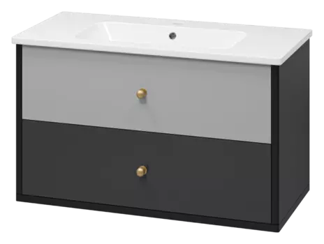 Тумба под раковину Brevita 50 Shades of Grey Кри-06100-01-012Я черный, серый