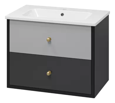 Тумба под раковину Brevita 50 Shades of Grey Кри-06080-01-012Я черный, серый