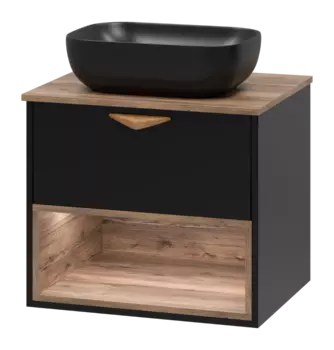 Тумба под раковину Brevita Bergen BER-07060-19-02-1Я черный, темное дерево