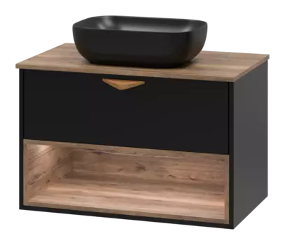 Тумба под раковину Brevita Bergen BER-07080-19-02-1Я черный, темное дерево