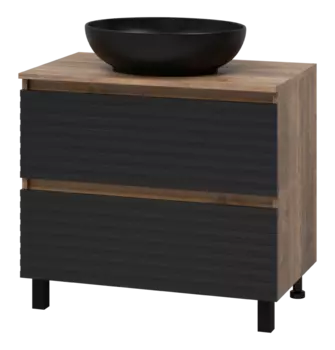 Тумба под раковину Brevita Dakota DAK-07080-19/02-2Я черный, темное дерево