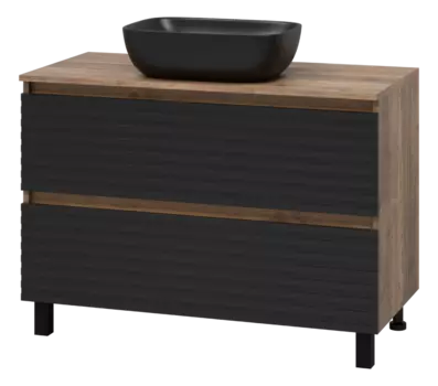 Тумба под раковину Brevita Dakota DAK-07100-19/02-2Я черный, темное дерево