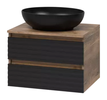 Тумба под раковину Brevita Dakota DAK-09060-19/02-2Я черный, темное дерево