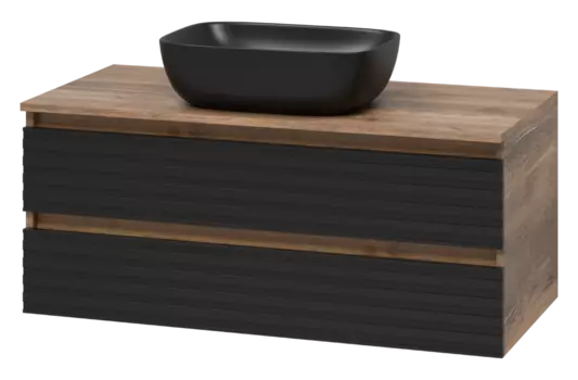 Тумба под раковину Brevita Dakota DAK-09100-19/02-2Я черный, темное дерево