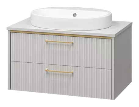 Тумба под раковину Brevita Elche ELC-01080-0502Я серый, золото