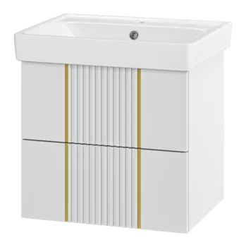 Тумба под раковину Brevita Vega VEG-09060-0102Я белый, золото