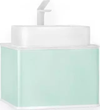 Тумба под раковину Jorno Pastel 58 Pas.01.58/P/BL подвесная бирюзовый бриз