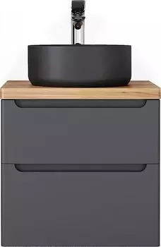Тумба под раковину Jorno Wood 60 Wood.01.60/P/GR подвесная серая