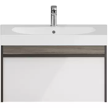 Тумба под раковину Kerama Marazzi Modula 80 MO.80.1+1\AR подвесная белая глянцевая дерево