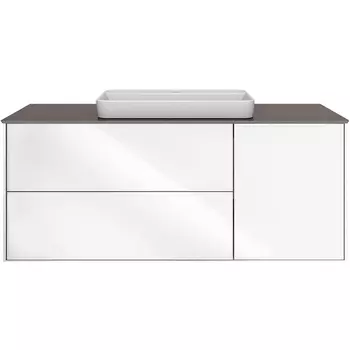 Тумба под раковину Kerama Marazzi Plaza Modern 120 PLB.M.120.3\WHT подвесная Белая глянцевая