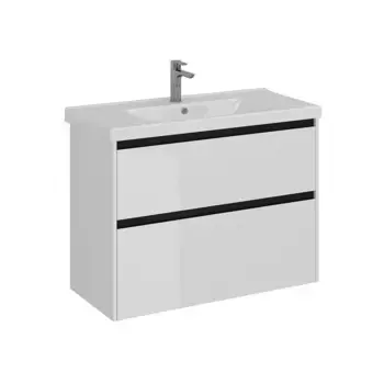 Тумба под раковину Lemark Combi LM03C100T-black белый, черный