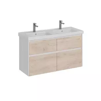 Тумба под раковину Lemark Combi LM03C125T-dub белый, коричневый