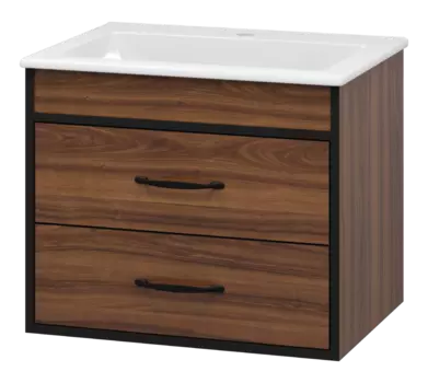 Тумба под раковину Misty Кедр П-Кед09060-011По черный, орех