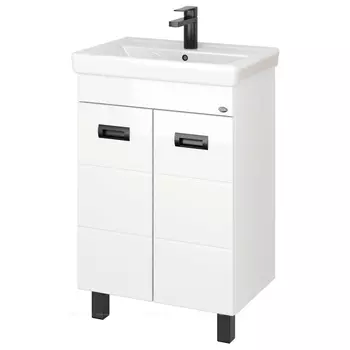 Тумба под раковину Onika Балтика-Квадро Black 60 см 106139 белый глянец