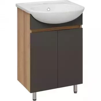 Тумба под раковину Runo Лада 00-00001164 коричневый, серый