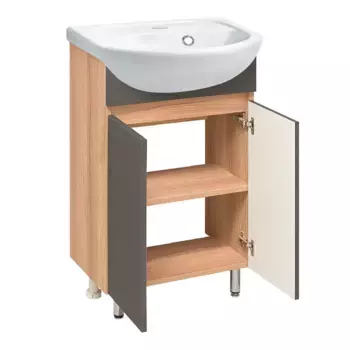 Тумба под раковину Runo Лада 00-00001195 коричневый, черный