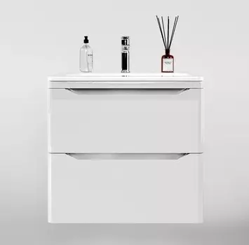 Тумба под раковину Style Line Марелла 60 Люкс Plus СС-00002405, подвесная, антискрейтч белый глянец