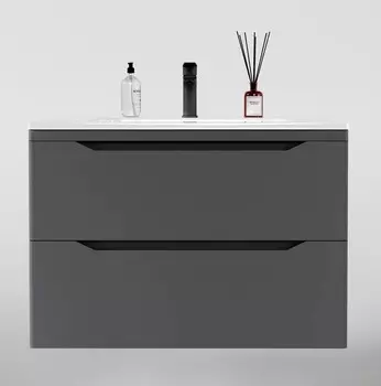 Тумба под раковину Style Line Марелла 80 Люкс Plus СС-00002412, подвесная, антискрейтч серый