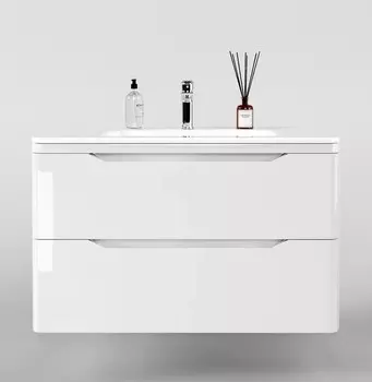 Тумба под раковину Style Line Марелла 90 Люкс Plus СС-00002414, подвесная, антискрейтч белый глянец