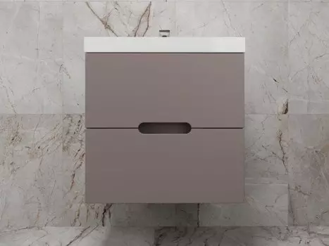 Тумба под раковину Style Line Матис 60 ЛС-00002296 подвесная, тауп темный