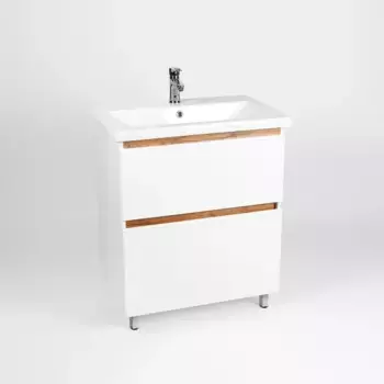 Тумба под раковину Viant Мальта VMAL80CO-T2Y белый, коричневый