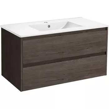 Тумба под раковину Vincea Gio VMC-2G100RO 100 см, темный дуб R.Oak