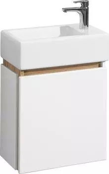 Тумба с раковиной Aquaton Эклипс М 1A1728K1EK49R, белый/эбони светлый